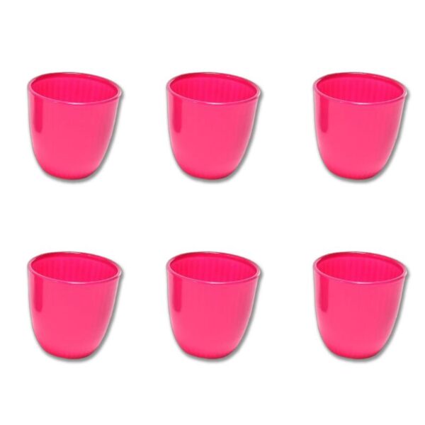 BICCHIERI 6PZ 295ML IN VETRO RIGATO ROSA OPACO