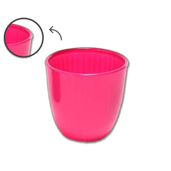 BICCHIERI 6PZ 295ML IN VETRO RIGATO ROSA OPACO - immagine 3