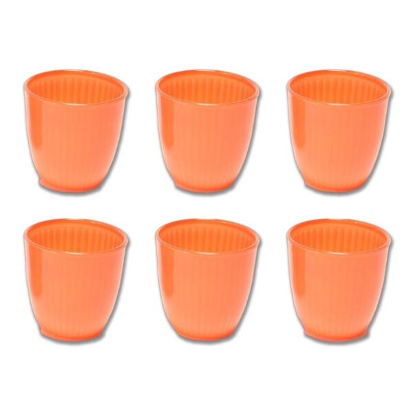 BICCHIERI 6PZ 295ML IN VETRO RIGATO ARANCIO OPACO