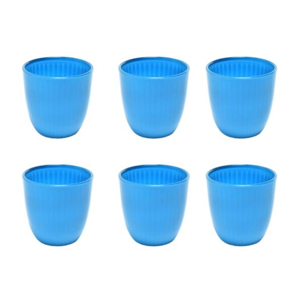 BICCHIERI VETRO 6PZ BLUE OPACO 295ML - immagine 3