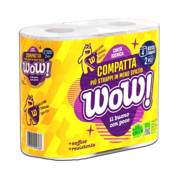 CARTA IGIENICA WOW 4 ROTOLI 2 VELI COMPATTA