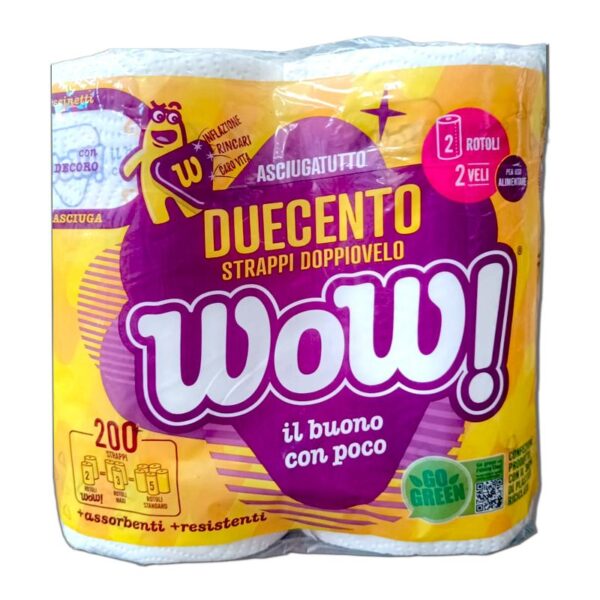 ASCIUGATUTTO WOW 2 ROTOLI 2 VELI