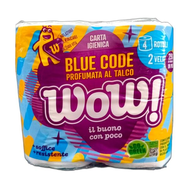 CARTA IGIENICA WOW 4 ROTOLI 2 VELI PROFUMO BLUE CODE