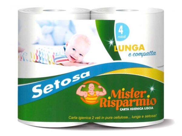 CARTA IGIENICA MISTER RISPARMIO 4 ROTOLI 2 VELI SETOSA