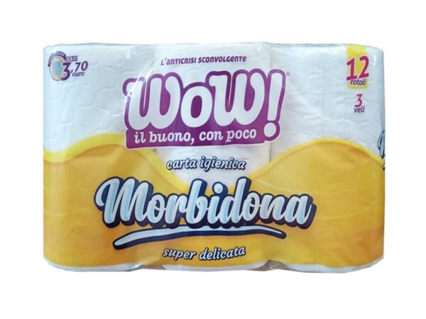 CARTA IGIENICA WOW 12ROT 3V MORBIDONA