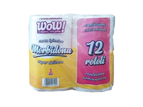 CARTA IGIENICA WOW 12ROT 3V MORBIDONA - immagine 2