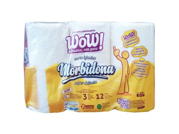 CARTA IGIENICA WOW 12ROT 3V MORBIDONA - immagine 3