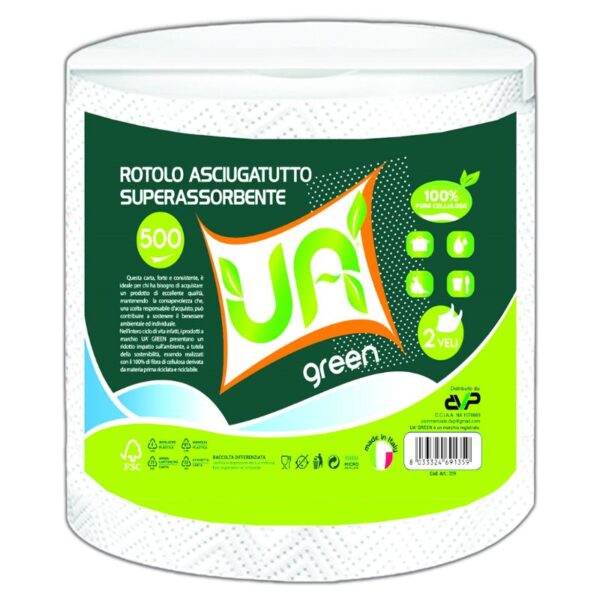 BOBINA MONOROTOLO UA'GREEN 500 2 VELI SUPER ASSORBENTE