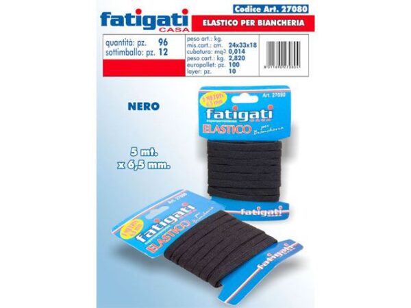 ELASTICI BIANCHERIA 6,5MM 5MT NERO