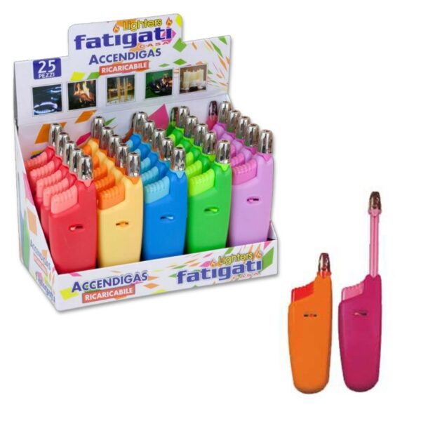 ACCENDIGAS FATIGATI ALLUNGABILE  COLORI ASSORTITI