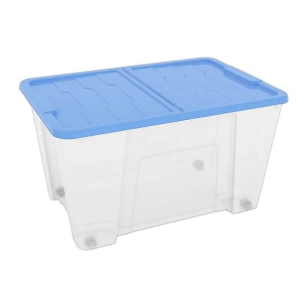 CONTENITORE MULTIUSO 50LT TRASPARENTE BLU