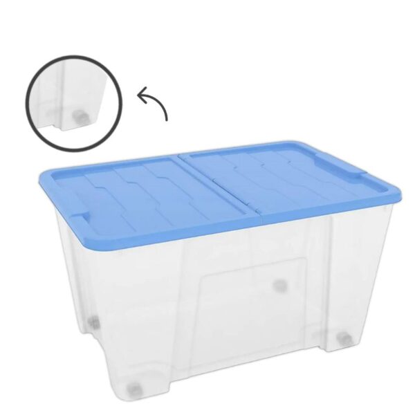 CONTENITORE MULTIUSO 50LT TRASPARENTE BLU - immagine 4