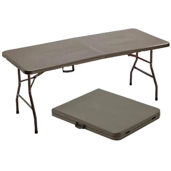 TAVOLO CATERING RETTANGOLARE PIEGHEVOLE IN RATTAN MOKA 180X76X74CM
