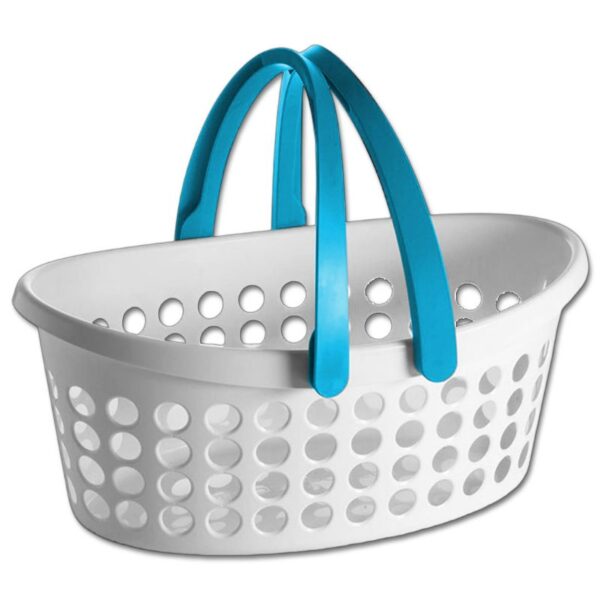 BACINELLA LOVE OVALE BIANCO AZZURRA 22L FORATA