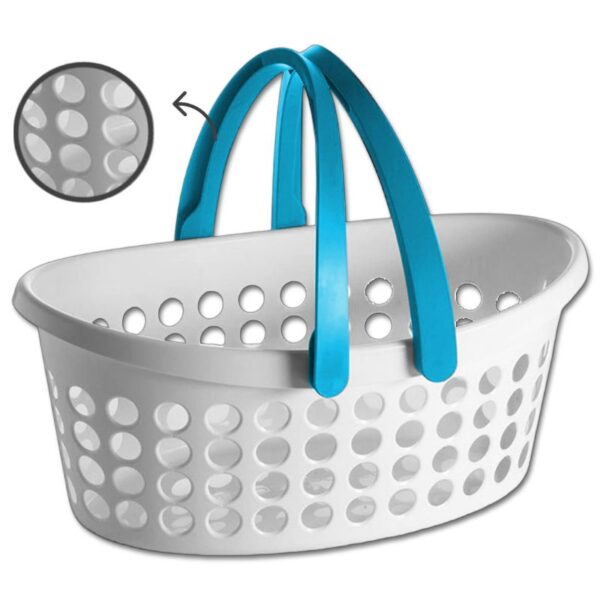 BACINELLA LOVE OVALE BIANCO AZZURRA 22L FORATA - immagine 2