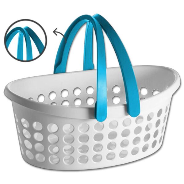 BACINELLA LOVE OVALE BIANCO AZZURRA 22L FORATA - immagine 3