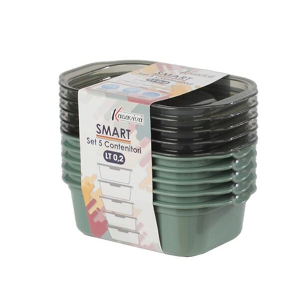 CONTENITORI RETTANGOLARI 5PZ MAIA 0,2LT COLORI ASSORTITI - immagine 3