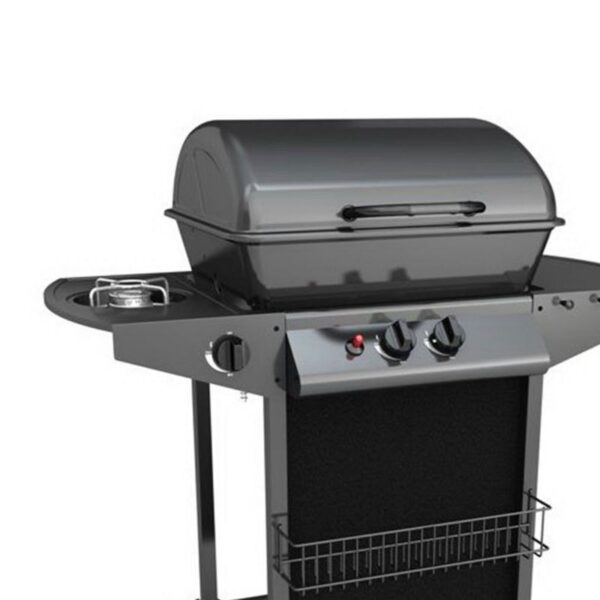 BARBECUE A GAS 91,3X46X102CM  CON FORNELLO E RUOTE - immagine 2