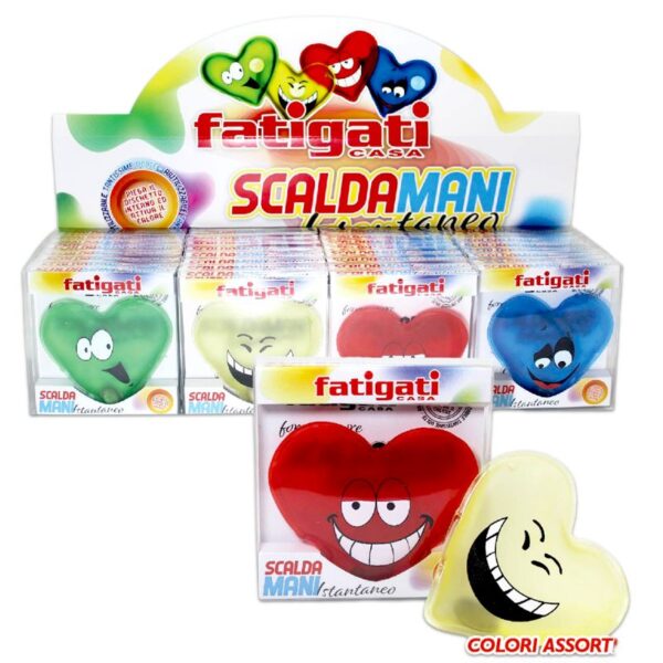 SCALDAMANI FATIGATI FORMA CUORE  COLORI ASSORTITI