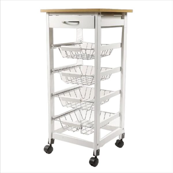 CARRELLO DA CUCINA 4 CESTELLI   H.82X37X37CM