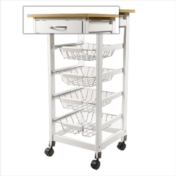 CARRELLO DA CUCINA 4 CESTELLI   H.82X37X37CM - immagine 2