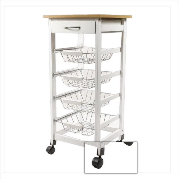 CARRELLO DA CUCINA 4 CESTELLI   H.82X37X37CM - immagine 3