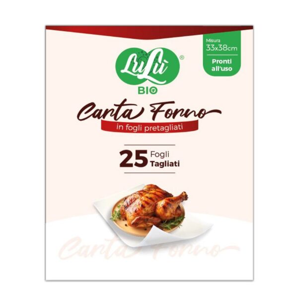 CARTA FORNO LULÙ 25PZ 33X38CM   IN FOGLI PRETAGLIATI