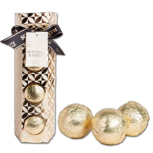 CONFEZIONE REGALO IDC INSTITUTE  BOMBE BAGNO GOLD RELAXING