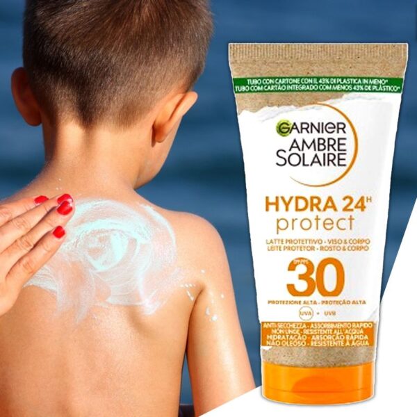 LATTE PROTETTIVO GARNIER AMBRE SOLAIRE HYDRA 24 SPF30 50ML VISO E CORPO - immagine 2