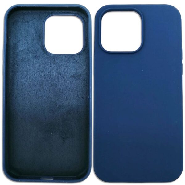 COVER 20 IPHONE 14 PRO MAX BLU IN  SILICONE - immagine 2