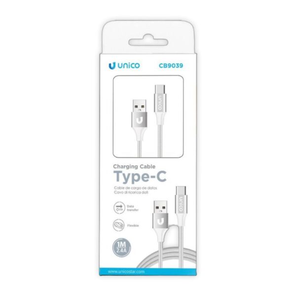 CAVO USB TO TYPE C ALLUMINIO 1MT SILVER - immagine 2