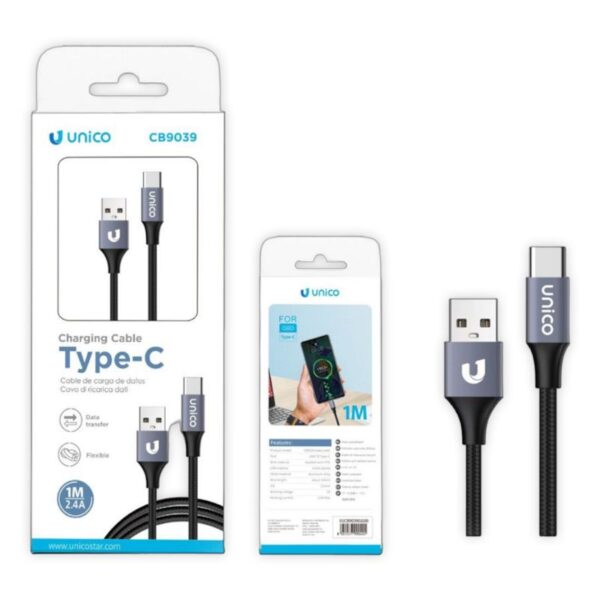 CAVO USB TO TYPE C ALLUMINIO 1MT GRIGIO ANTRACITE