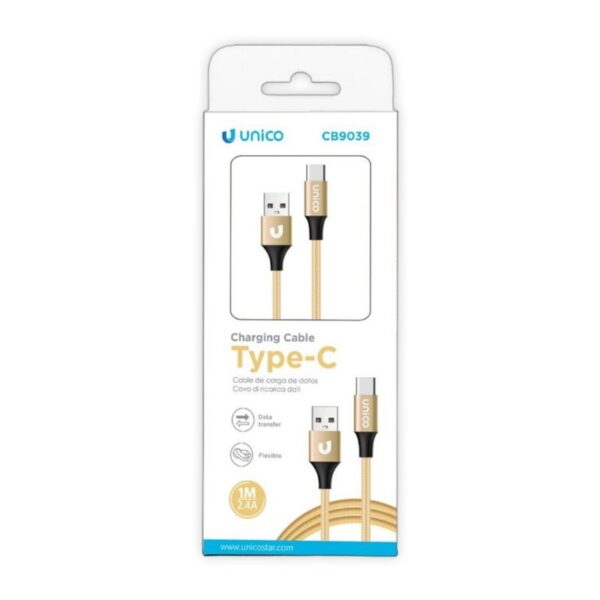 CAVO USB TO TYPE C ALLUMINIO 1MT ORO - immagine 2