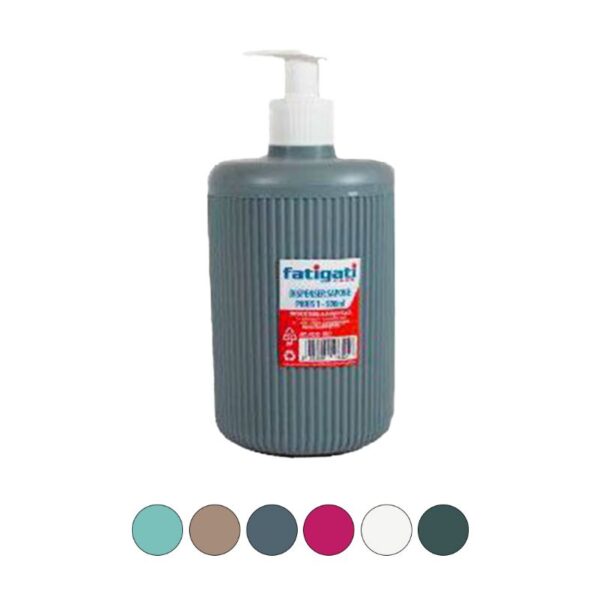 DISPENSER SAPONE BAGNO 500ML  IN PLASTICA COLORI ASSORTITI