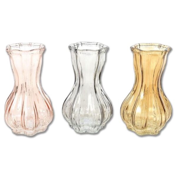 VASO IN VETRO COLORATO 8XH.15CM  ASSORTITO