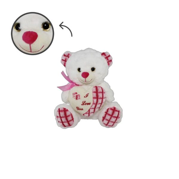 PELUCHE ORSO CON FIOCCO E CUORE 35CM - immagine 2