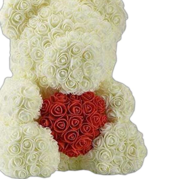 PELUCHE ORSO CREMA CON CUORE 25CM - immagine 2