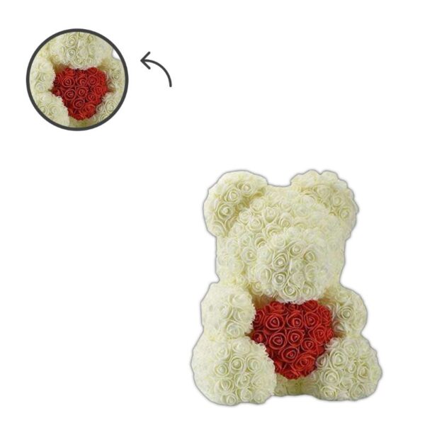 PELUCHE ORSO CREMA CON CUORE 25CM - immagine 3