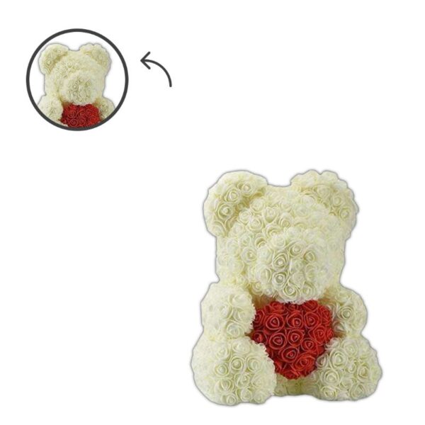 PELUCHE ORSO CREMA CON CUORE 25CM - immagine 4