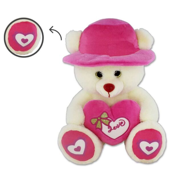 PELUCHE ORSO CON CAPPELLO E CUORE 30CM - immagine 4