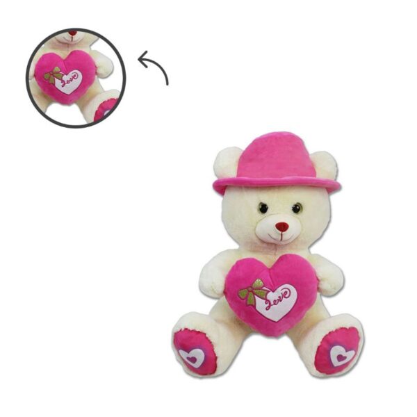 PELUCHE ORSO CON CAPPELLO E CUORE 55CM - immagine 4