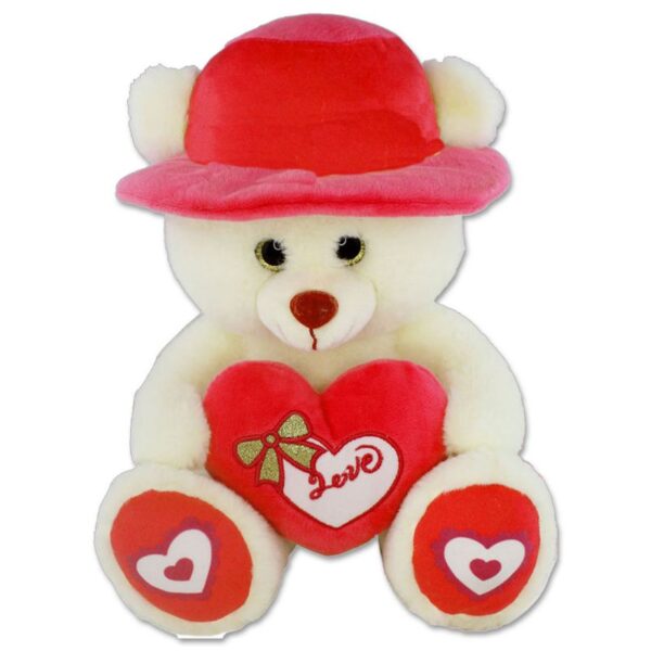 PELUCHE ORSO CON CAPPELLO E CUORE 30CM