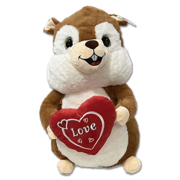 PELUCHE SCOIATTOLO CON CUORE 55CM