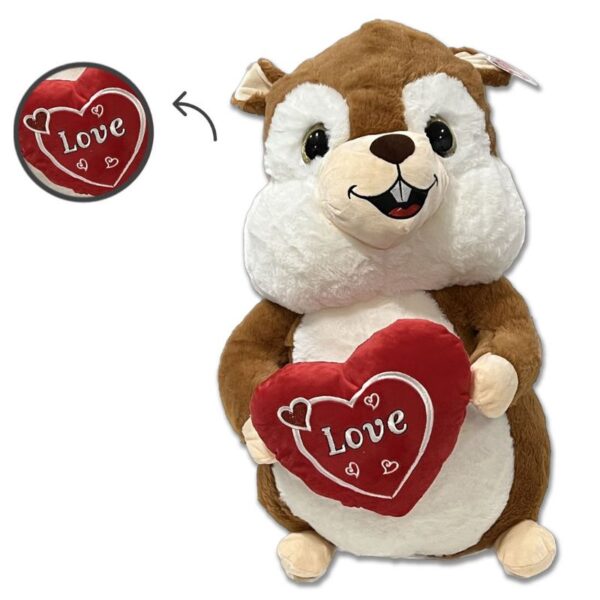 PELUCHE SCOIATTOLO CON CUORE 55CM - immagine 3