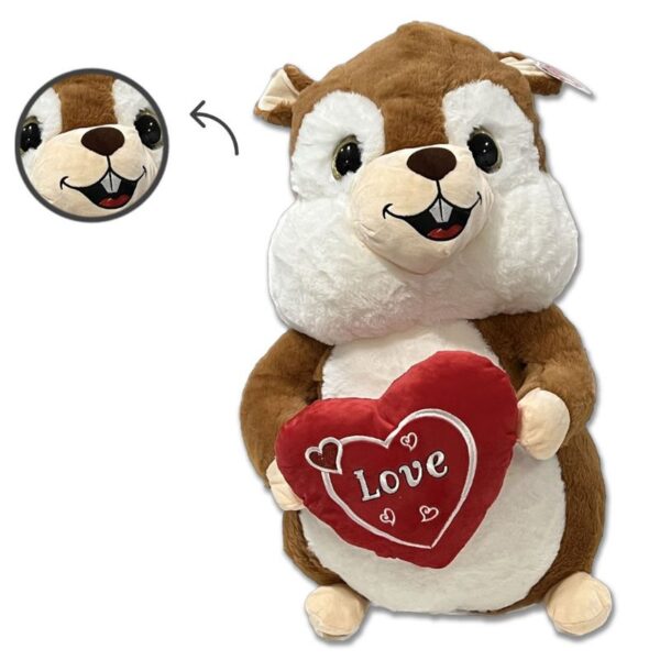 PELUCHE SCOIATTOLO CON CUORE 55CM - immagine 4