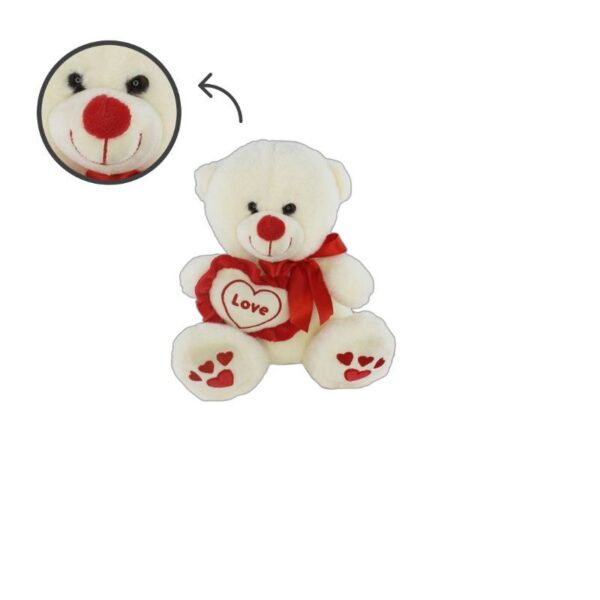 PELUCHE ORSO CON FIOCCO E CUORE 30CM - immagine 4