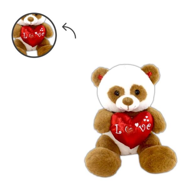 PELUCHE PANDA CON CUORE 22CM - immagine 4