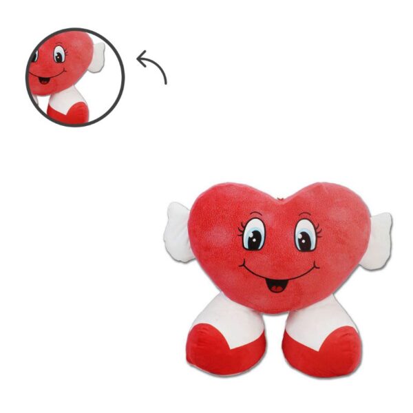 PELUCHE CUORE CON PIEDI 55CM - immagine 3