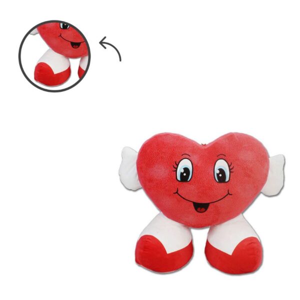 PELUCHE CUORE CON PIEDI 55CM - immagine 4