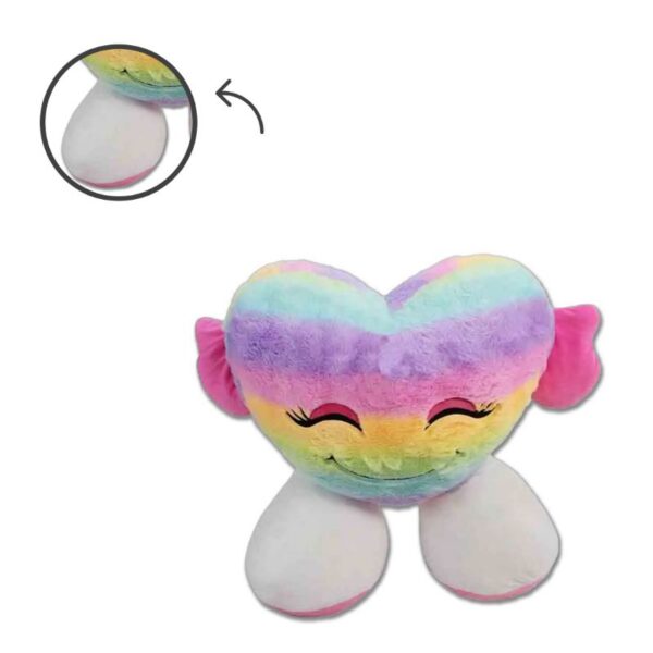 PELUCHE CUORE CON PIEDI 55CM MULTICOLOR - immagine 4